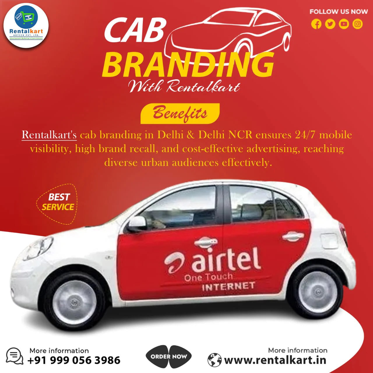 Car / Cab / Taxi Branding in Delhi – High-Impact Vehicle Advertising by Rentalkart Adtech Private Limited