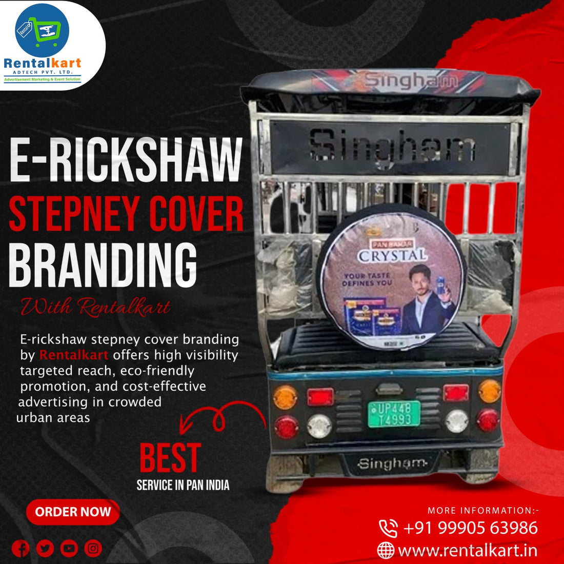 E-Rickshaw Stepney Cover Branding in Delhi | Best E Rickshaw Advertising Agency