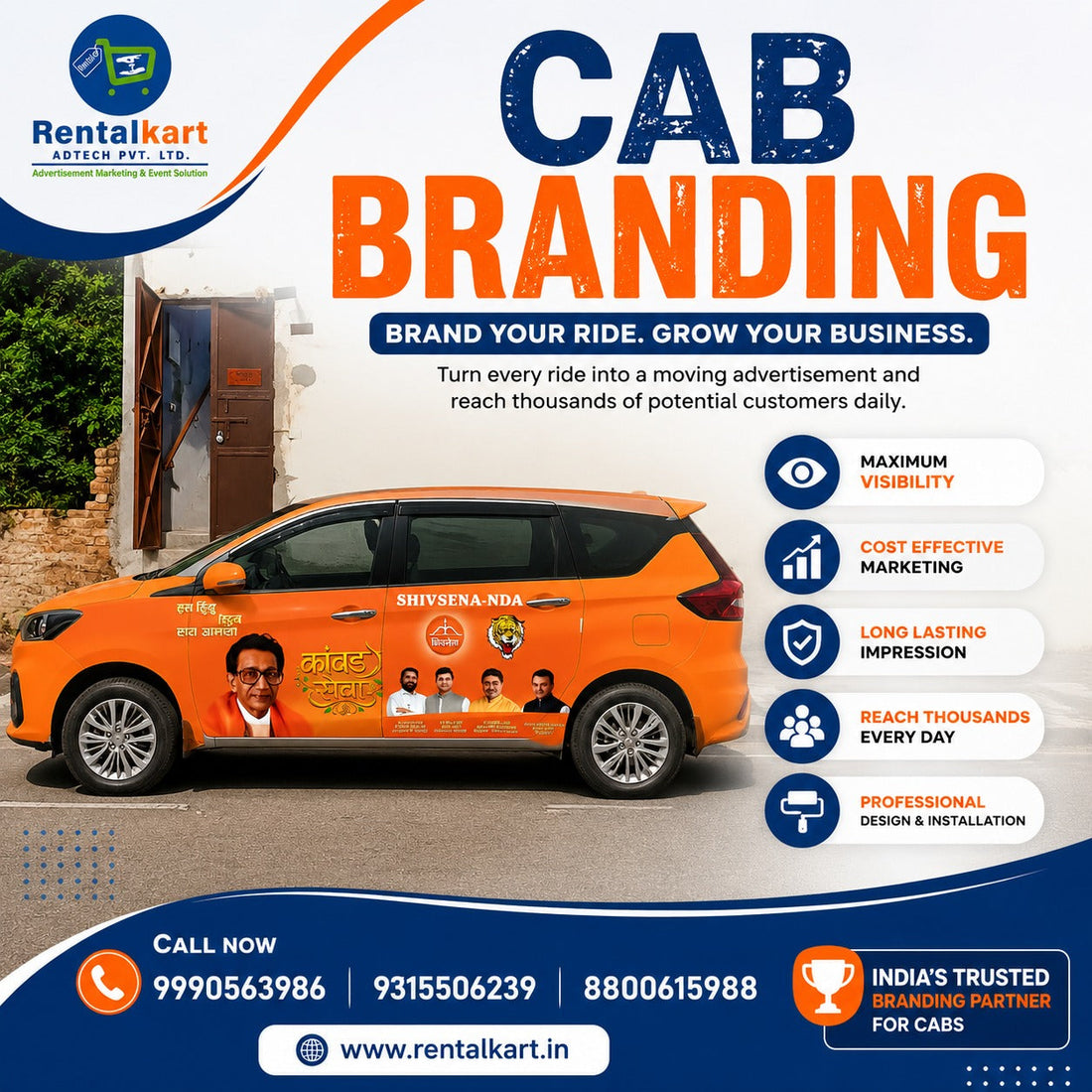 CAB Branding in Delhi – The Complete Guide to High-Impact Taxi Advertising by Rentalkart Adtech Private Limited