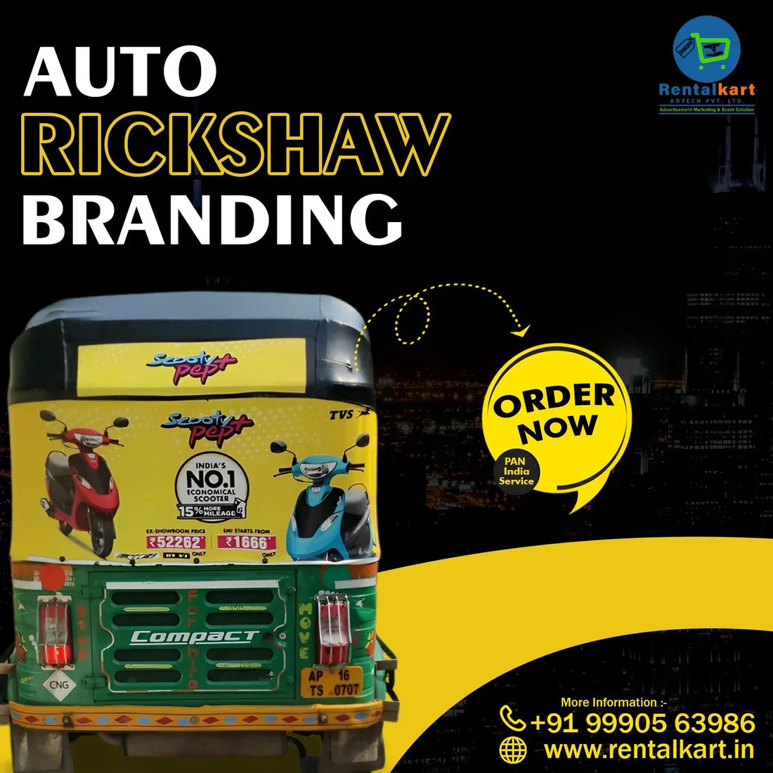 Auto Branding in Delhi — The Most Cost-Effective Outdoor Advertising Solution for Your Brand - RENTALKART ADTECH PRIVATE LIMITED