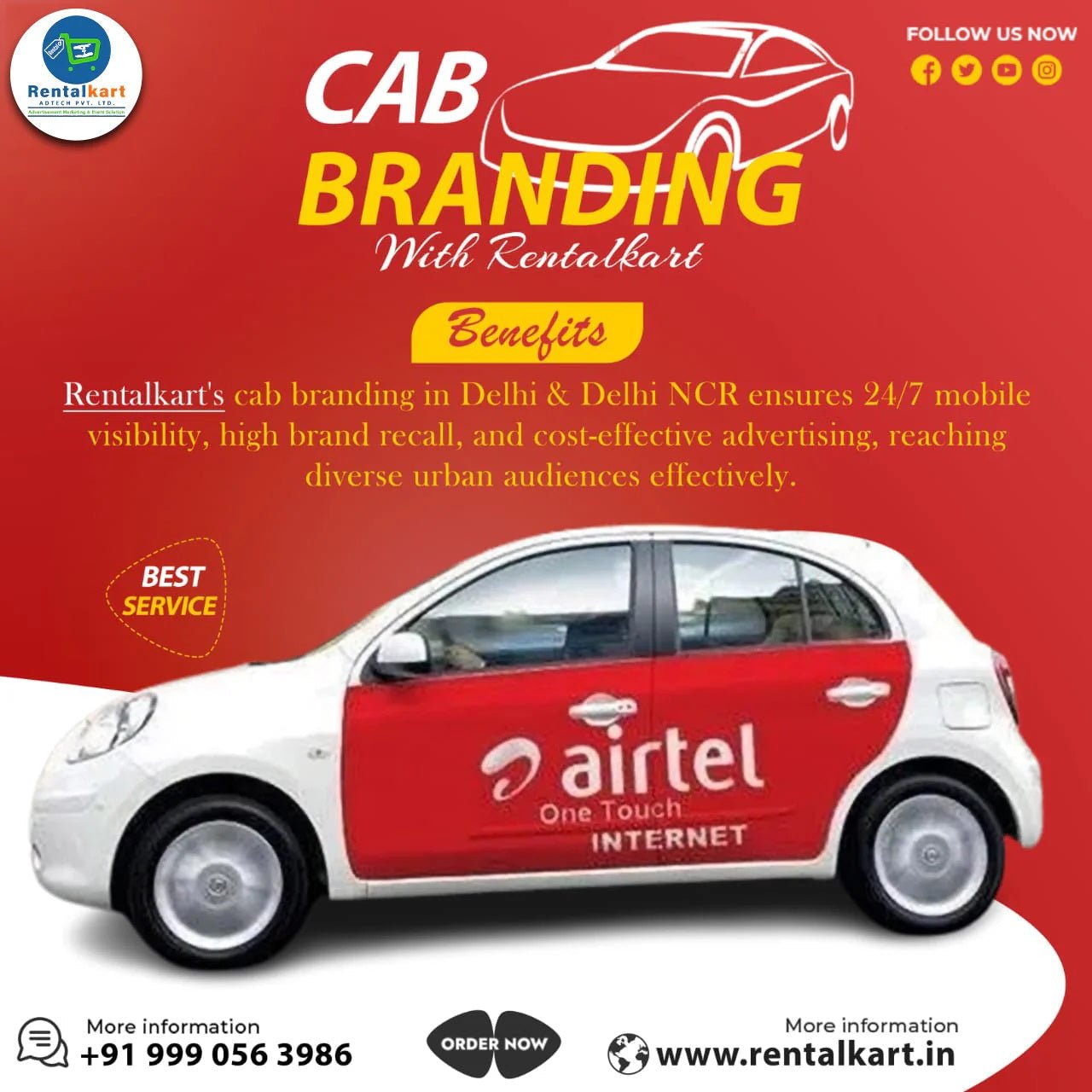 Car / Cab / Taxi Branding in Delhi – High-Impact Vehicle Advertising by Rentalkart Adtech Private Limited - RENTALKART ADTECH PRIVATE LIMITED