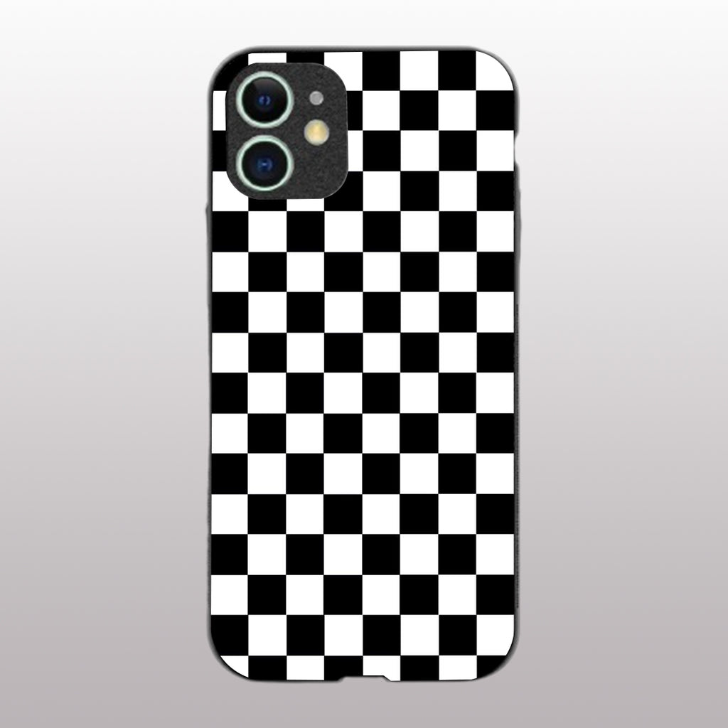 Black & White Check Pattern Phone Case for iPhone 11 | Glass Case