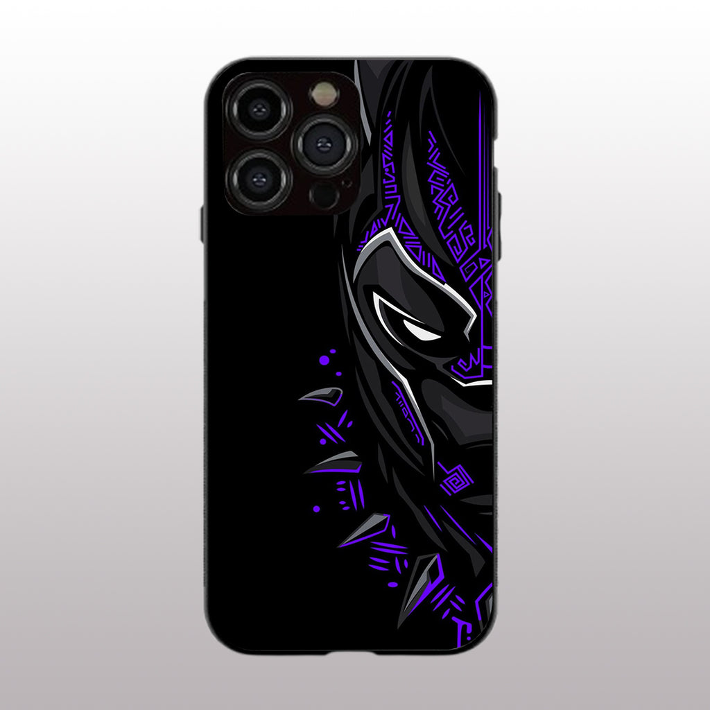 Black panther pattern phone case for iphone 15 pro max | Glass case