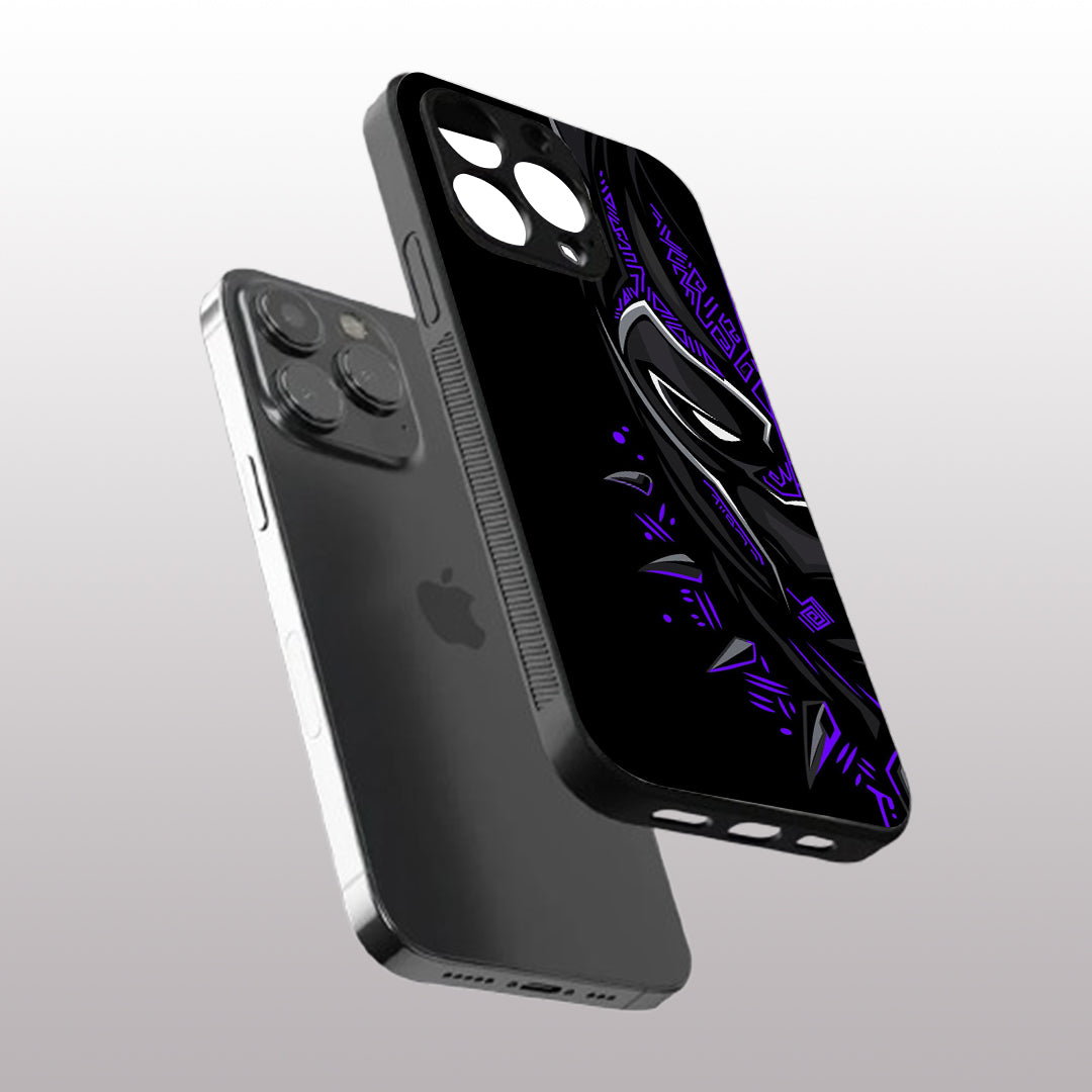 Black panther pattern phone case for iphone 16 pro max | Glass case