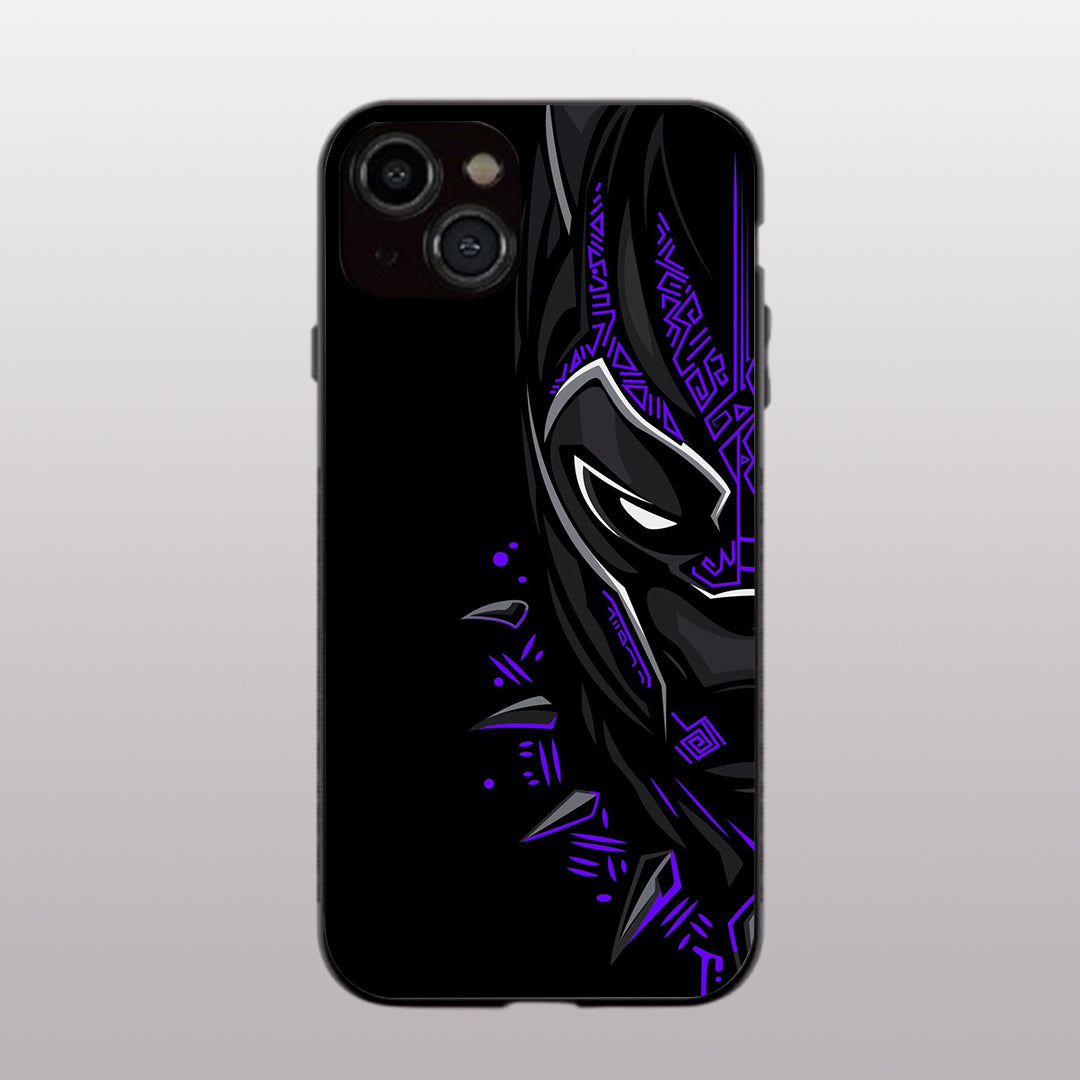 Black panther pattern phone case for iphone 13 | Glass case