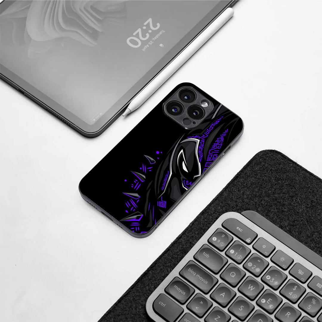 Black panther pattern phone case for iphone 11 pro | Glass case