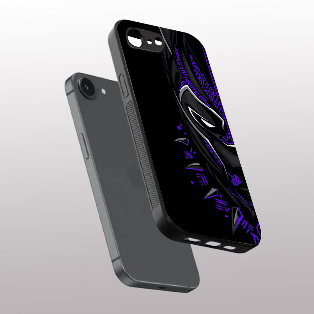 Black panther pattern phone case for iphone 16E | Glass case