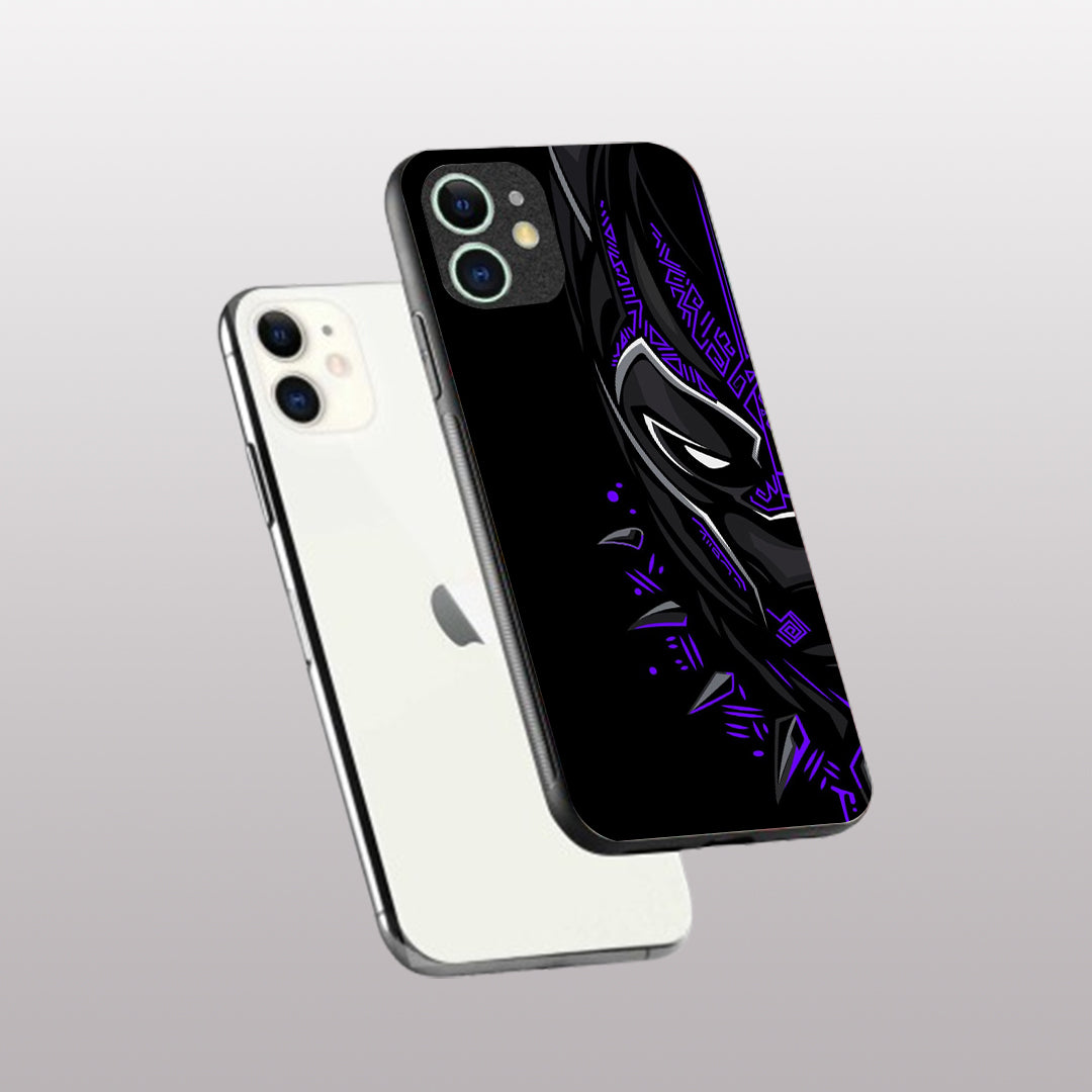 Black panther pattern phone case for iphone 12 |Glass case