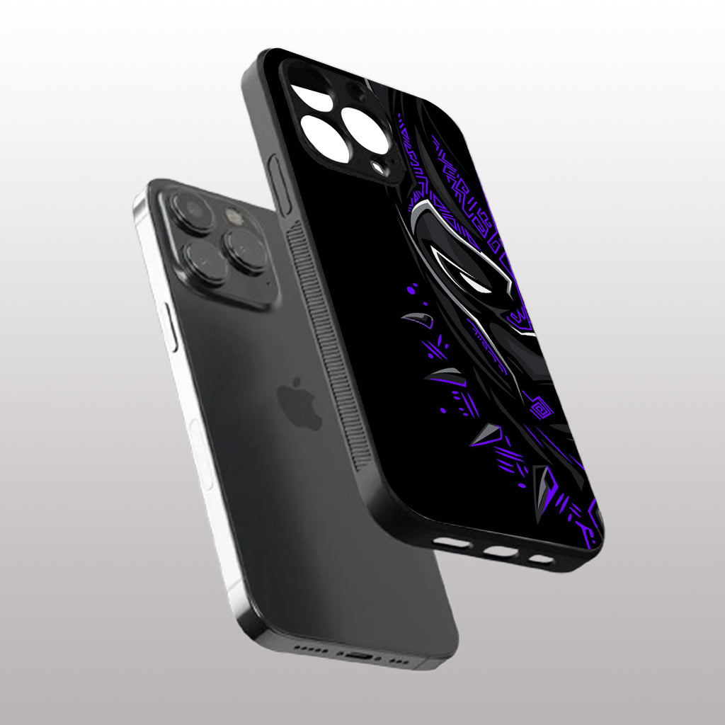Black panther pattern phone case for iphone 15 pro max | Glass case