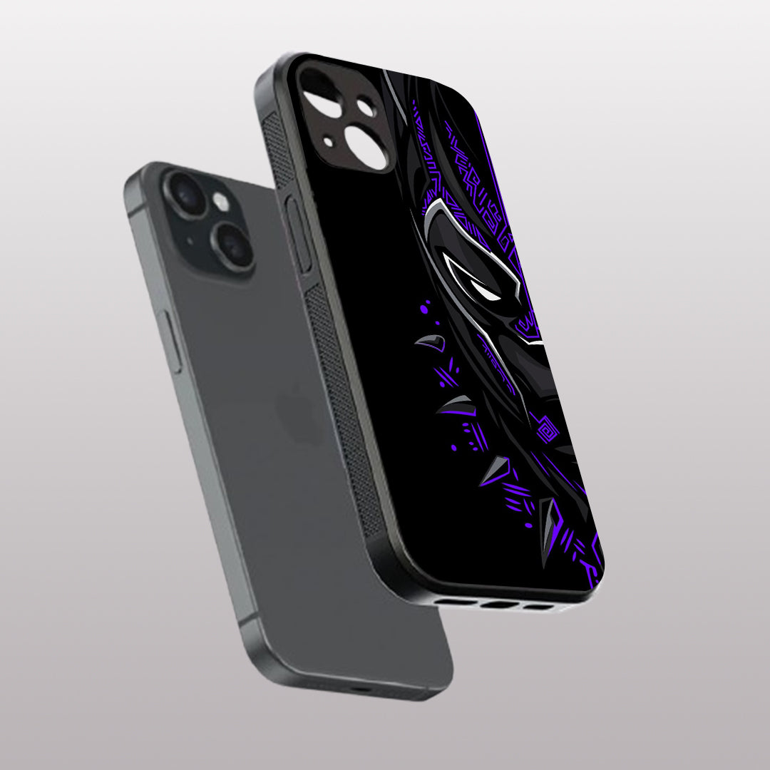 Black panther pattern phone case for iphone 13 mini |Glass case