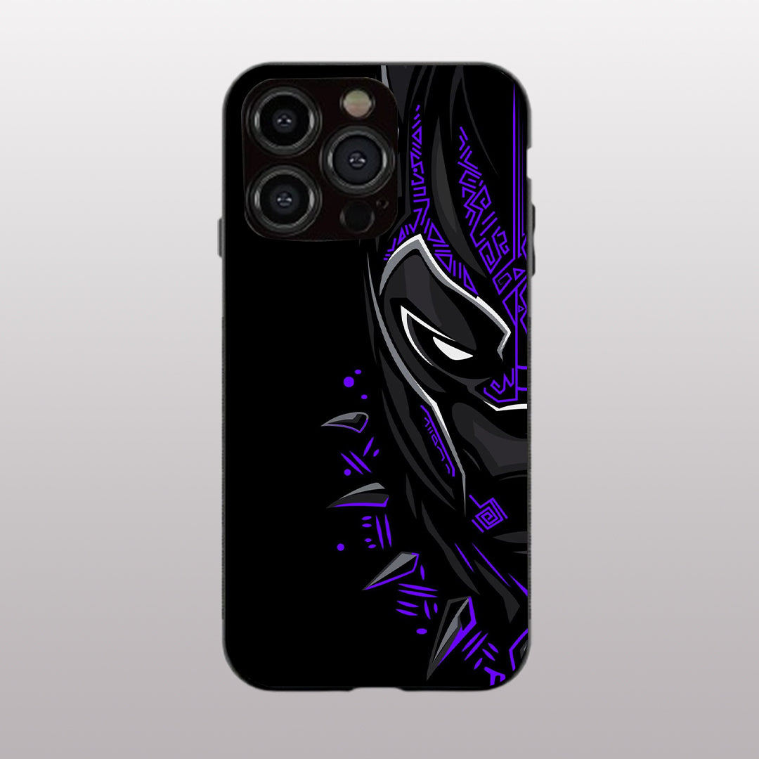 Black panther pattern phone case for iphone 12 pro max | Glass case