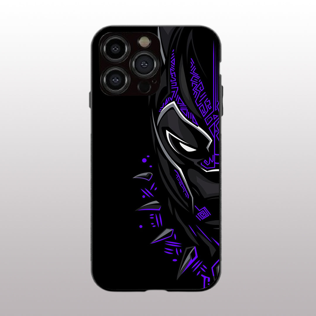 Black panther pattern phone case for iphone 16 pro max | Glass case