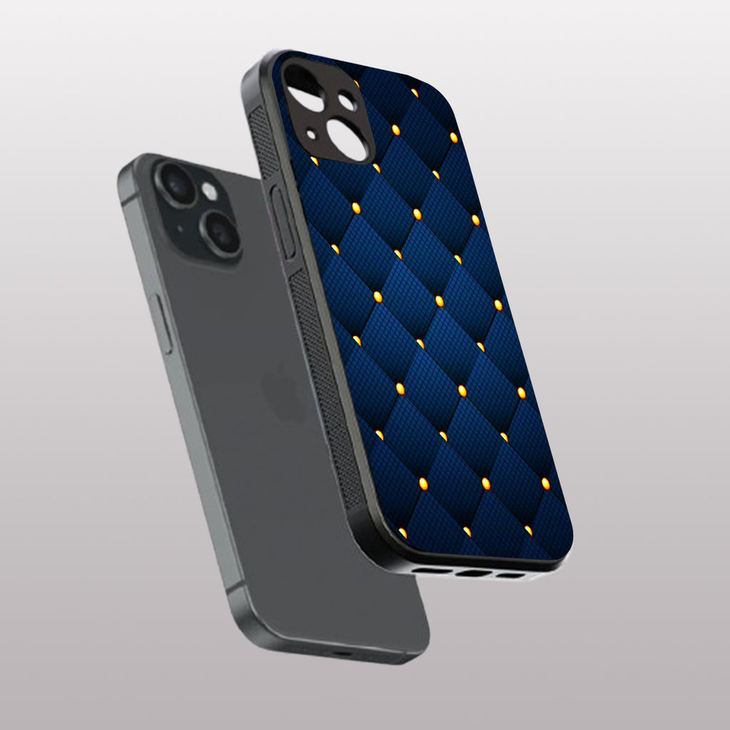 Blue Check Pattern phone case for iphone 13 mini | Glass case