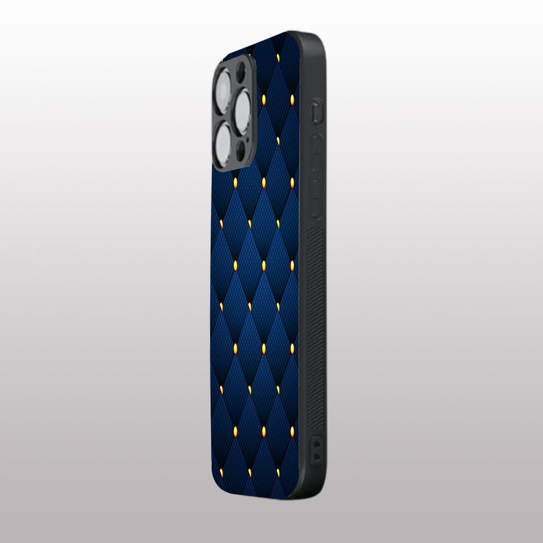 Blue Check Pattern phone case for iphone 13 pro max | Glass case