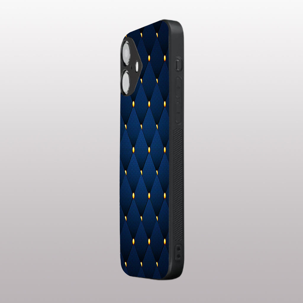 Blue Check Pattern phone case for iphone 16 plus| Glass case