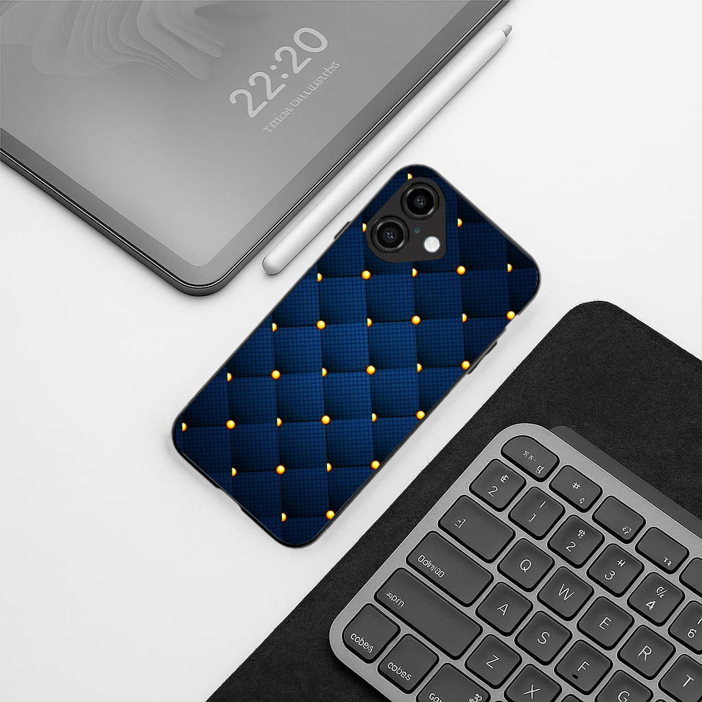 Blue Check Pattern  phone case for iphone 16 | Glass case