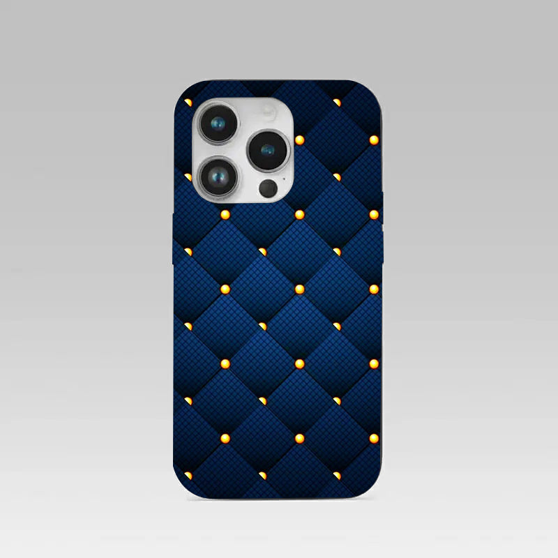Blue Check Pattern phone case for iphone 14 plus | Glass case