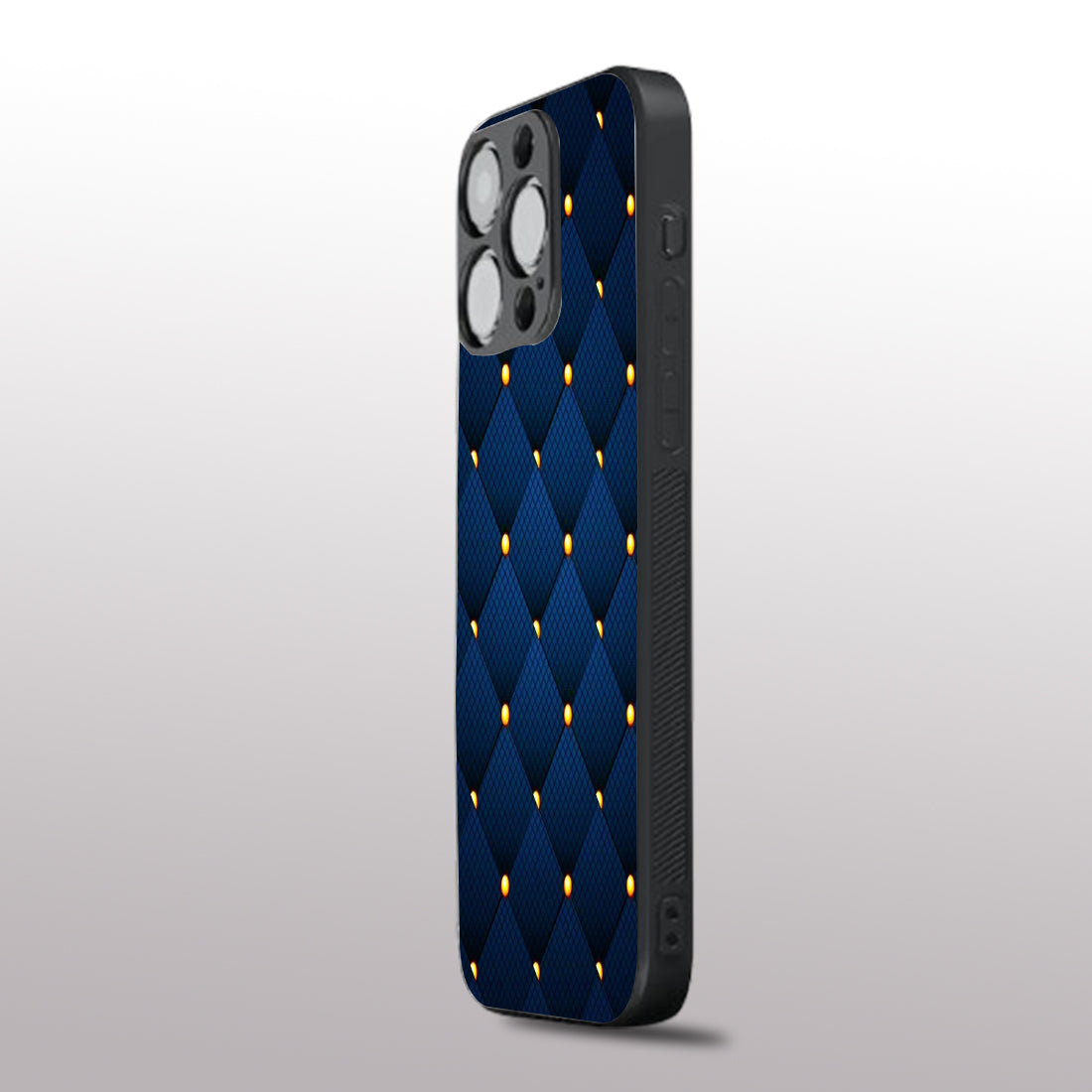Blue Check Pattern phone case for iphone 14 plus | Glass case