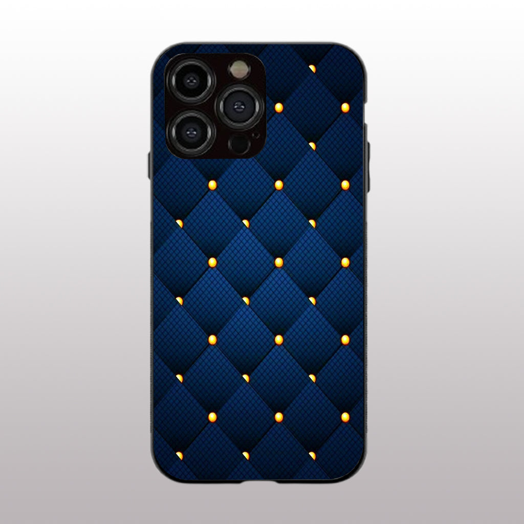 Blue Check Pattern phone case for iphone 15 pro max | Glass case