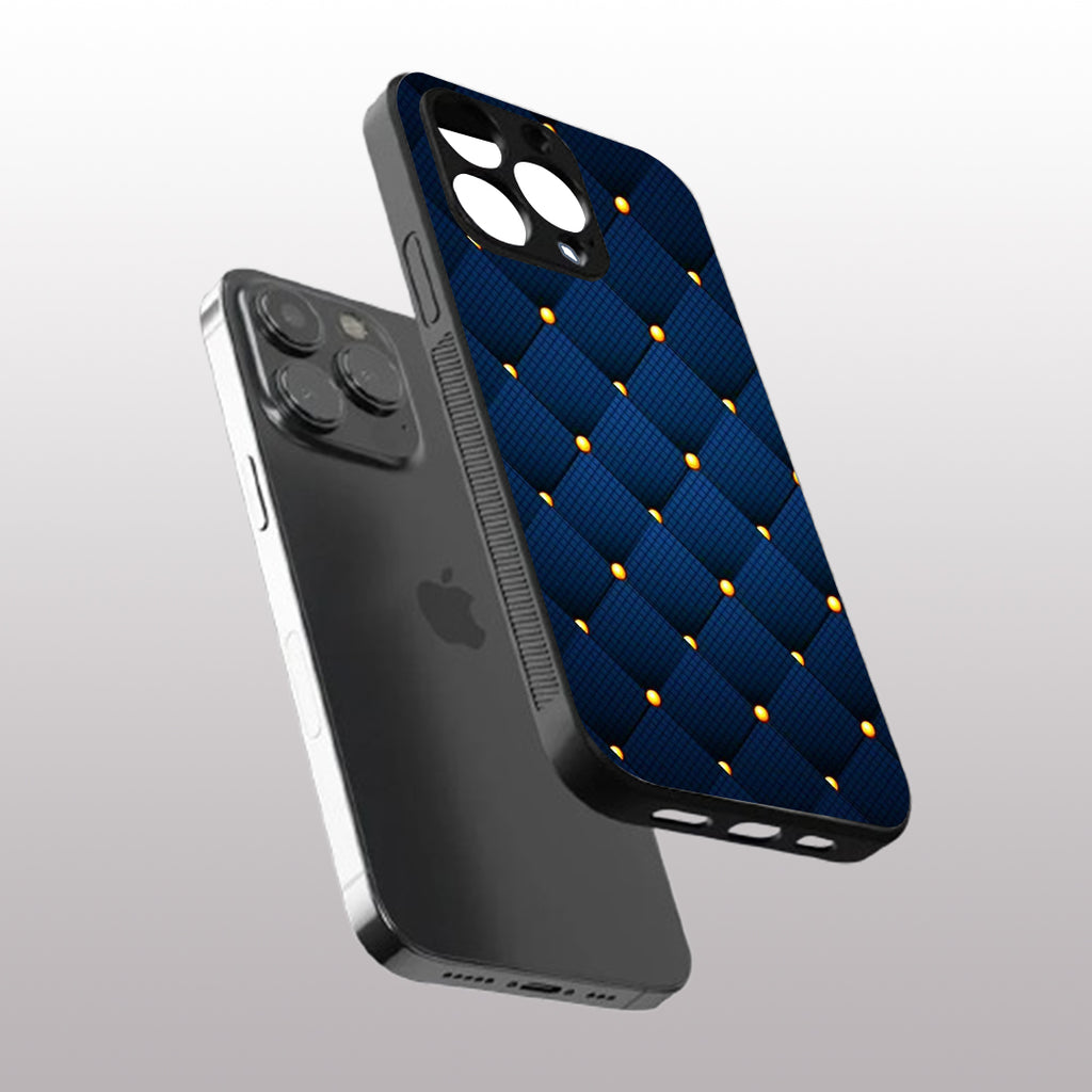 Blue Check Pattern phone case for iphone 15 pro max | Glass case