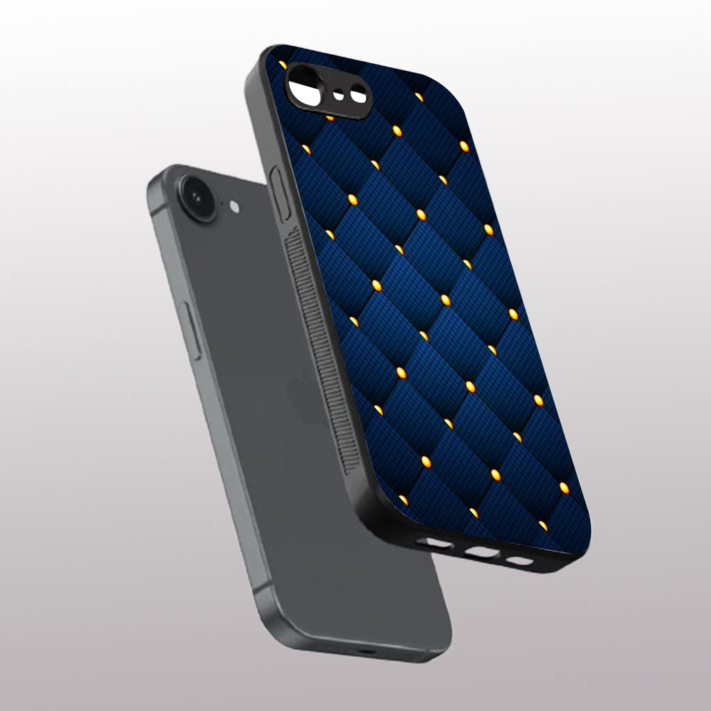 Blue Check Pattern phone case for iphone 16E | Glass case