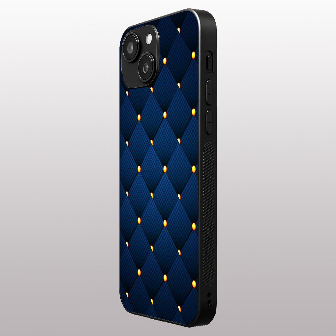 Blue Check Pattern phone case for iphone 14 | Glass case