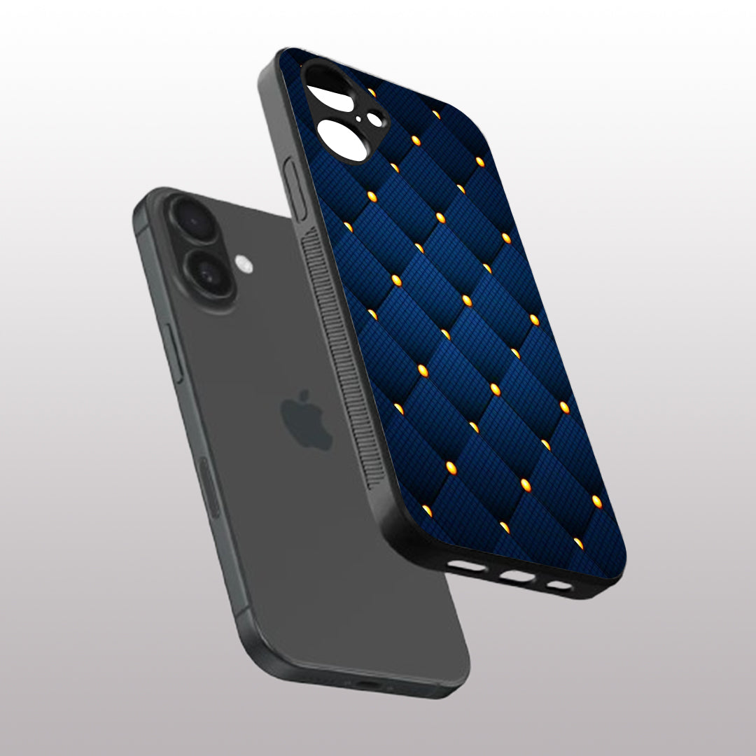 Blue Check Pattern  phone case for iphone 16 | Glass case