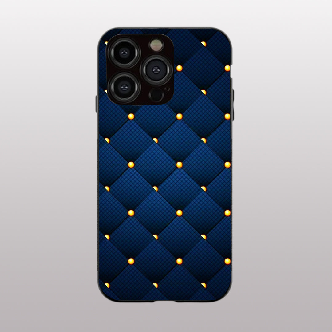Blue Check Pattern phone case for iphone 12 pro |Glass case