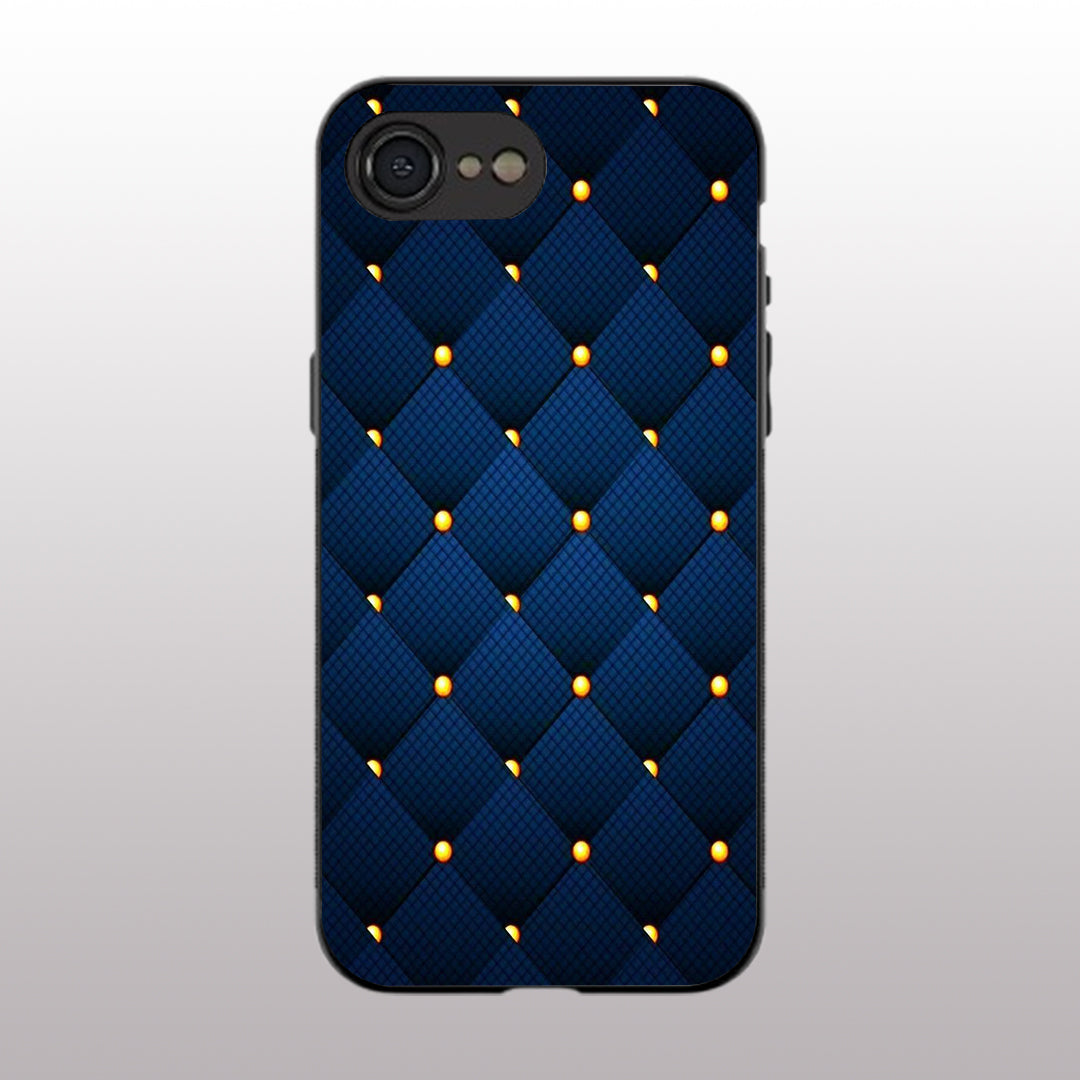 Blue Check Pattern phone case for iphone 16E | Glass case