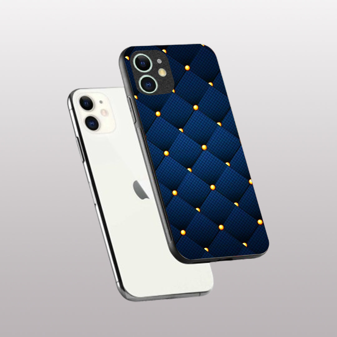 Blue Check Pattern phone case for iphone 12 mini|Glass case