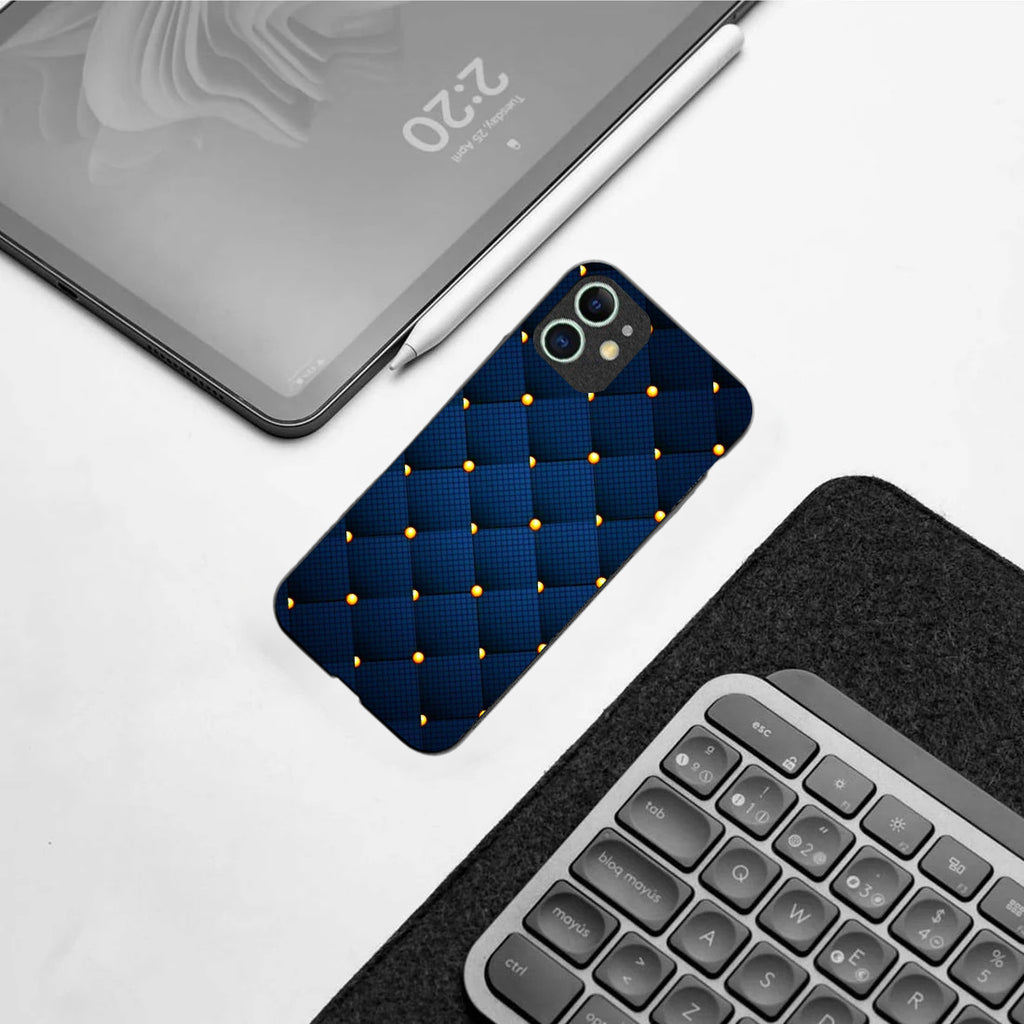 Blue Check Pattern phone case for iphone 11 |Glass Case
