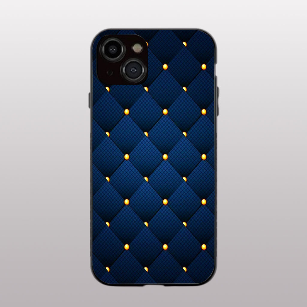 Blue Check Pattern phone case for iphone 13 mini | Glass case