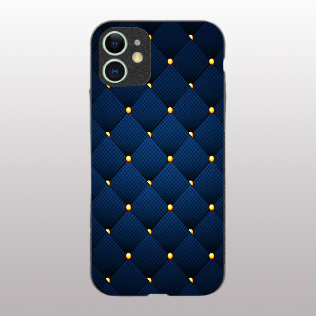 Blue Check Pattern phone case for iphone 12 mini|Glass case