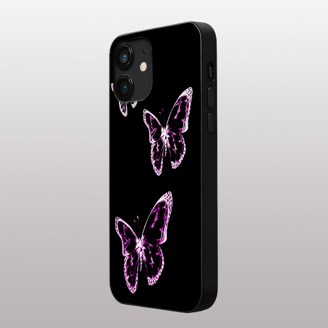 Butterfly pattern phone case for iphone 12 mini |Glass case