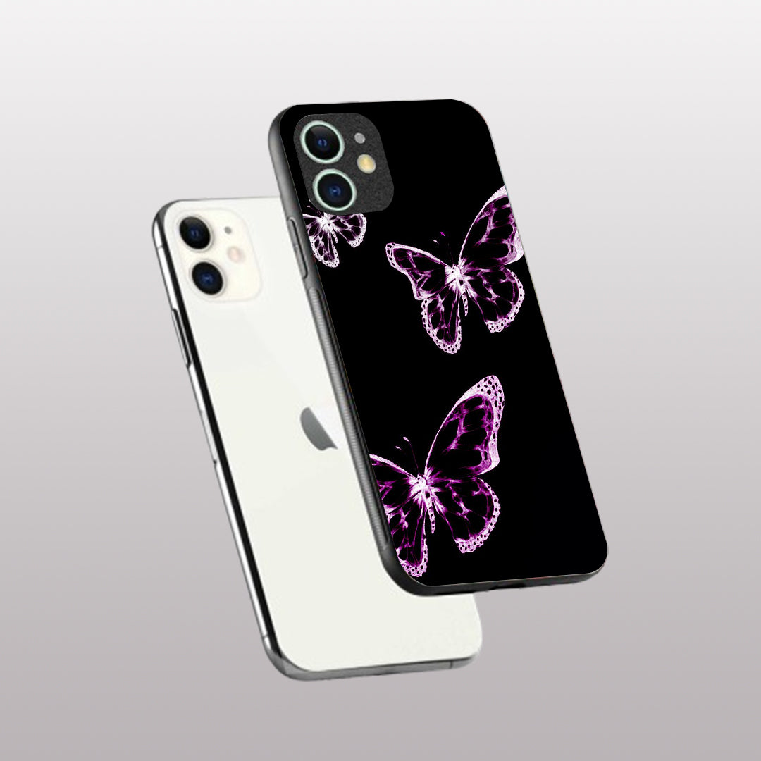 Butterfly pattern phone case for iphone 12 mini |Glass case