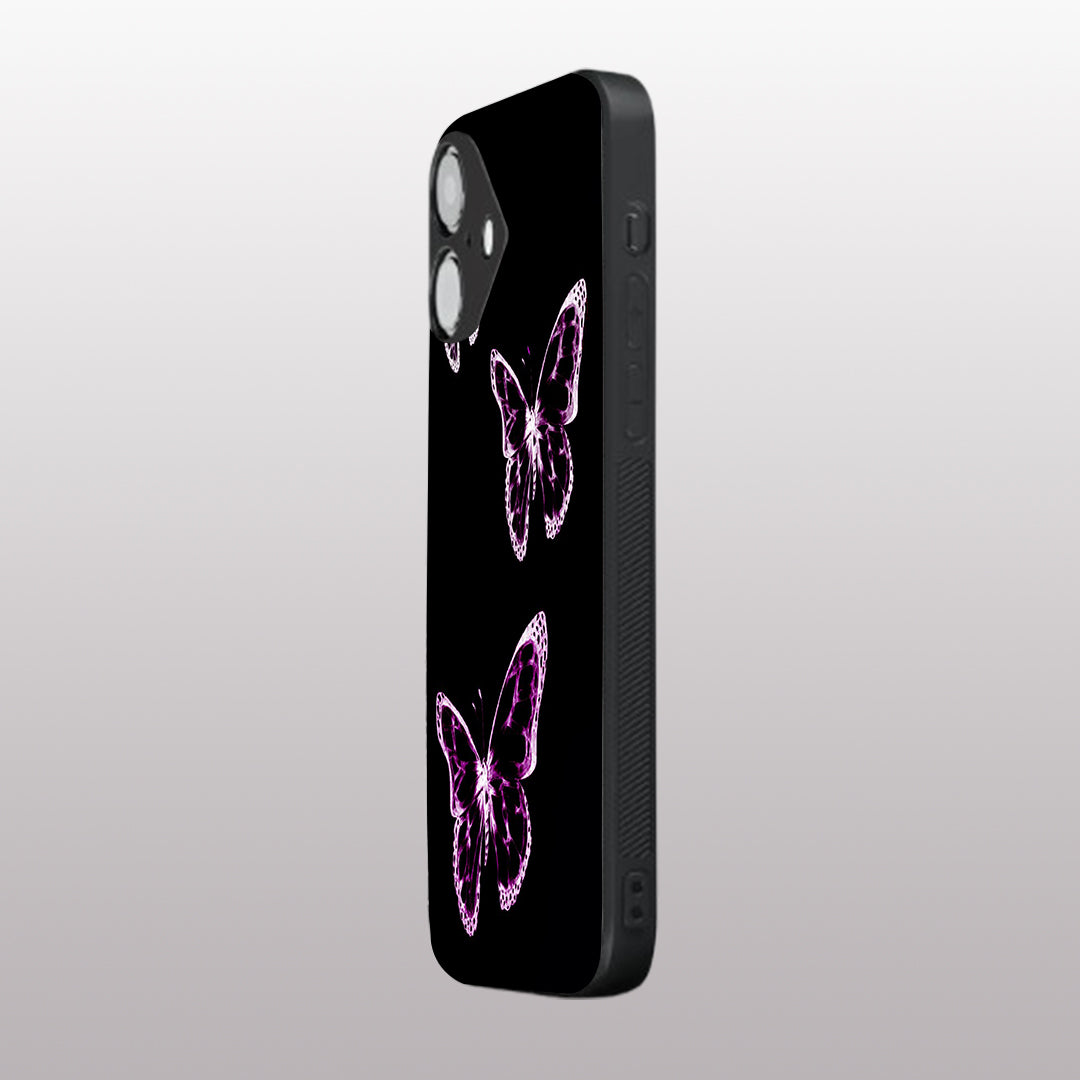 Butterfly pattern phone case for iphone 16 plus |Glass case