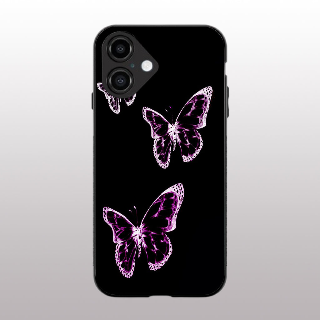 Butterfly pattern phone case for iphone 16 plus |Glass case
