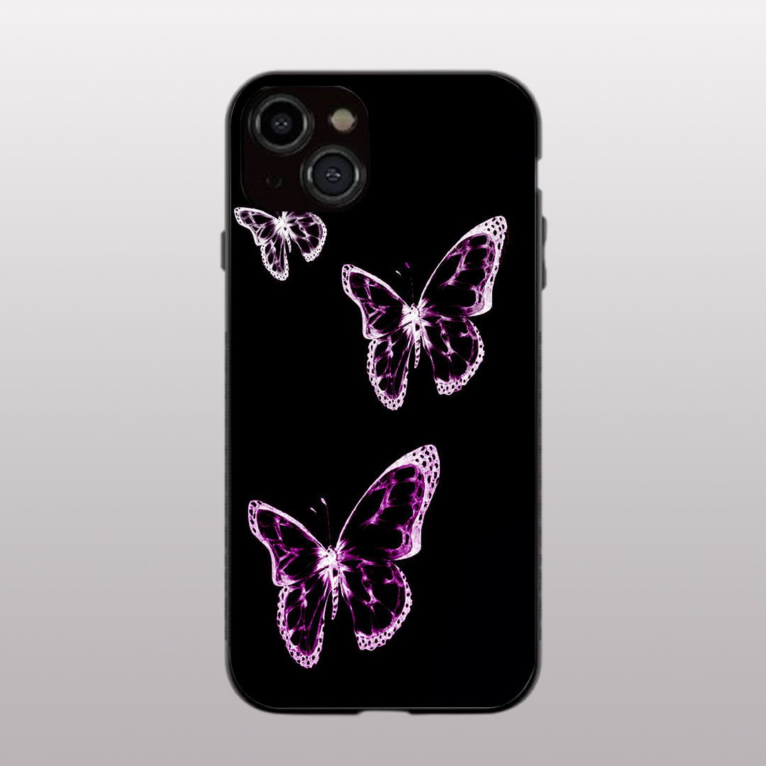 Butterfly pattern phone case for iphone 13 mini |Glass case