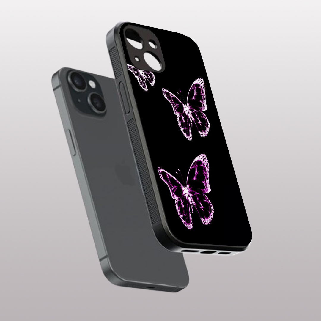 Butterfly pattern phone case for iphone 13 mini |Glass case