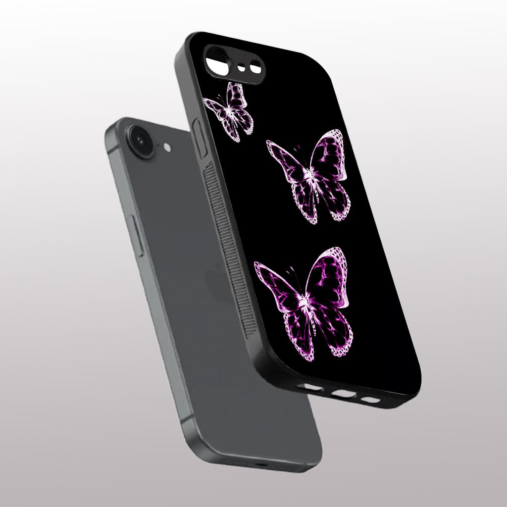 Butterfly pattern phone case for iphone 16E | Glass case