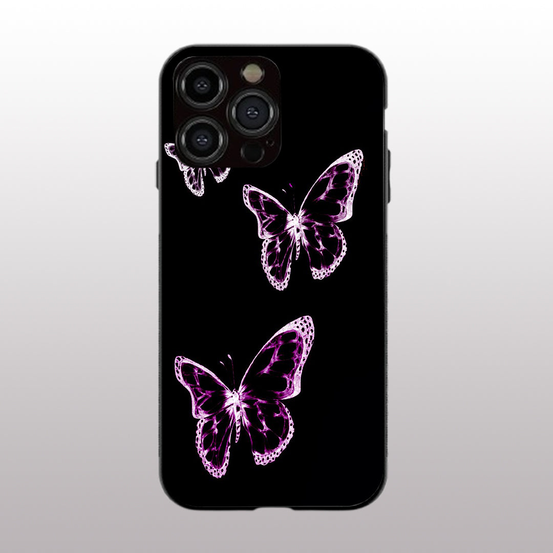 Butterfly pattern phone case for iphone 15 pro max | Glass case