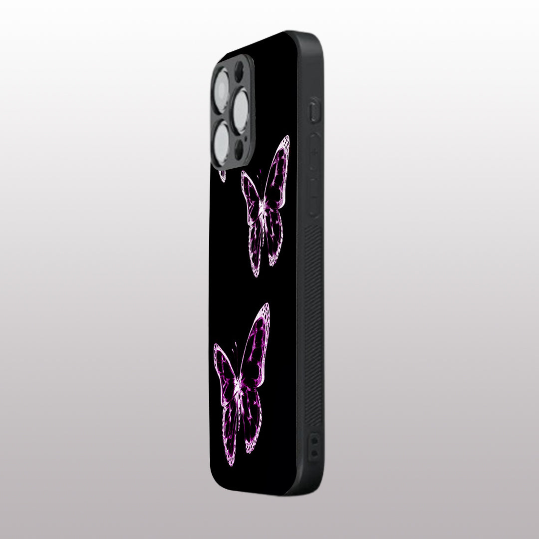 Butterfly pattern phone case for iphone 15 pro | Glass case