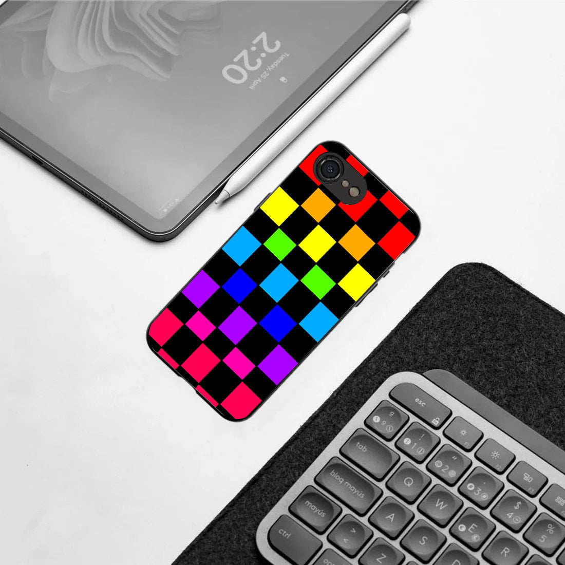 Colorful Pattern phone case for iphone 16E |Glass case