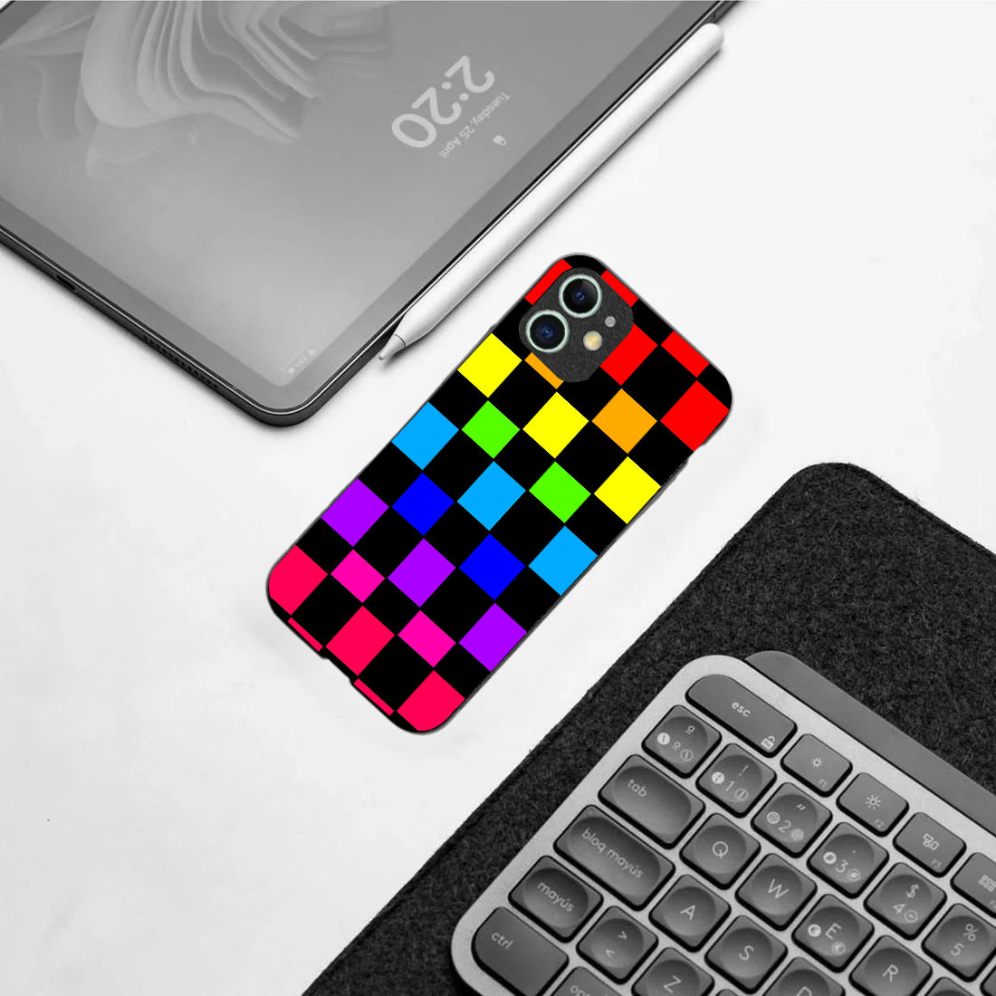 Colorful Pattern phone case for iphone 12 mini |Glass case