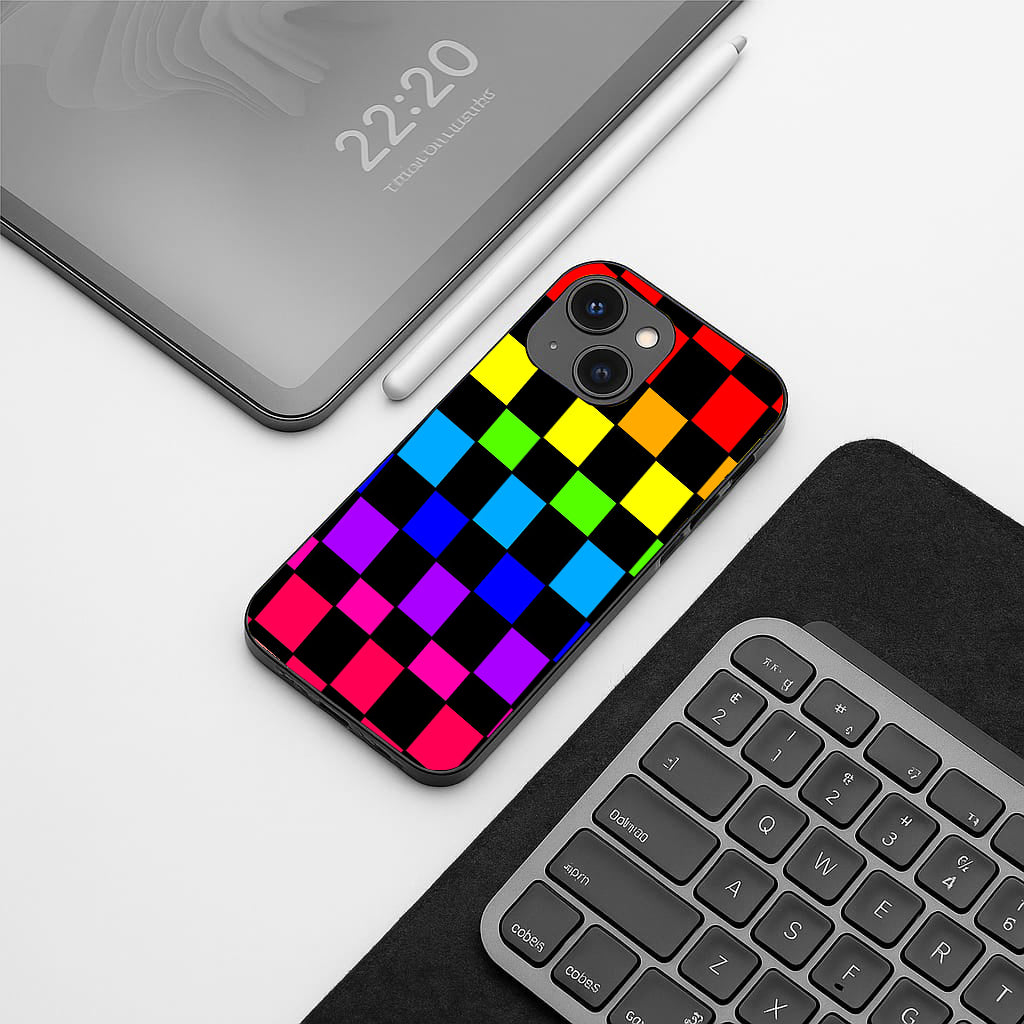 Colorful Pattern phone case for iphone  14 plus | Glass case