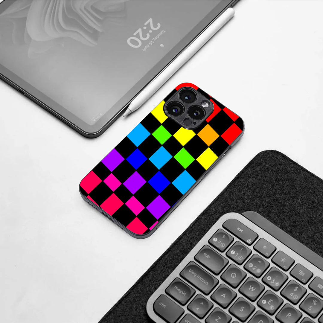 Colorful Pattern phone case for iphone 13 pro | Glass case