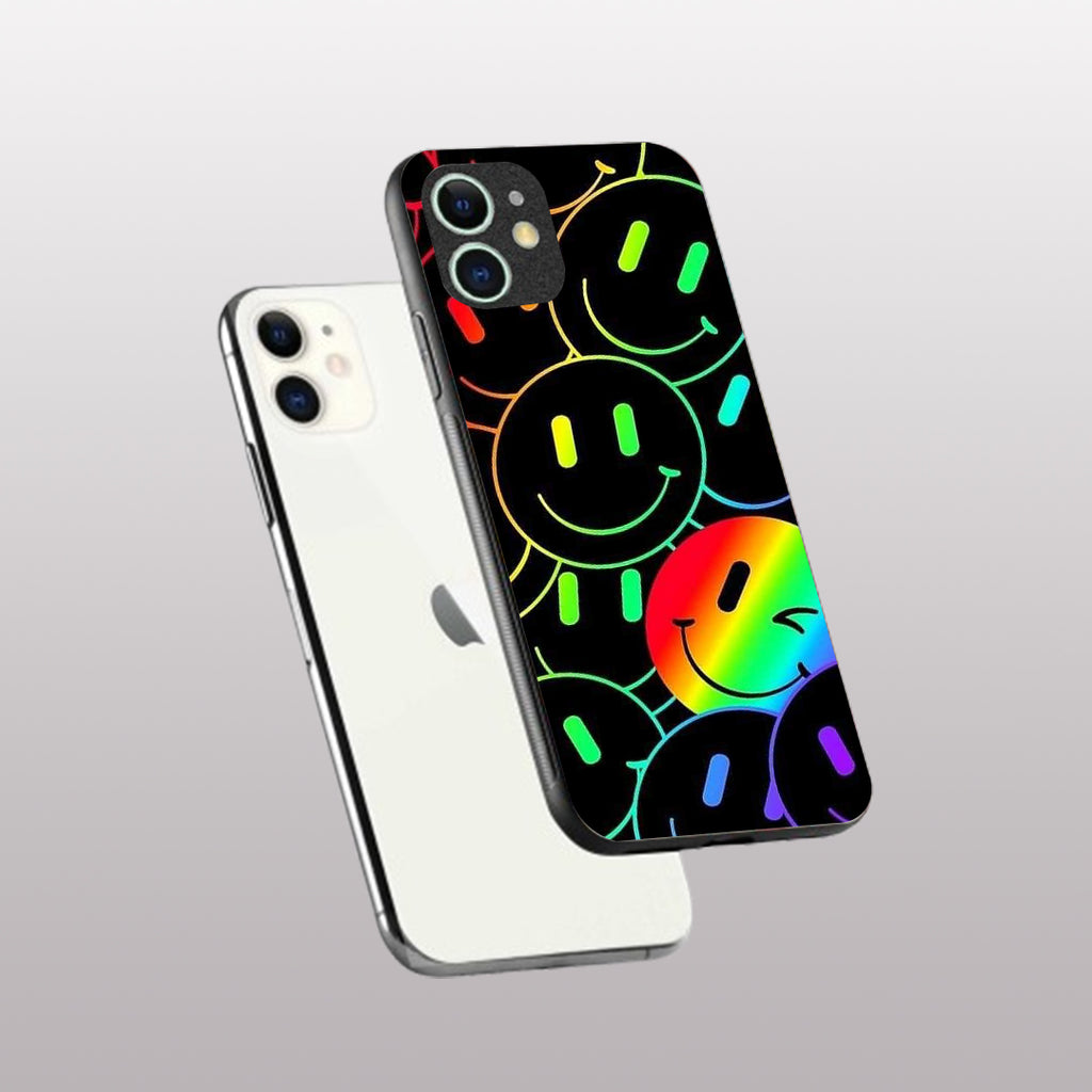 Colourful Smiles  pattern phone case for iphone 11| Glass case