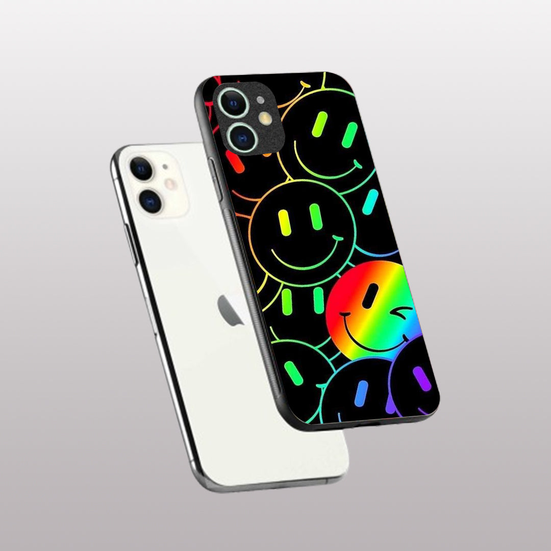 Colourful Smiles  pattern phone case for iphone 11| Glass case