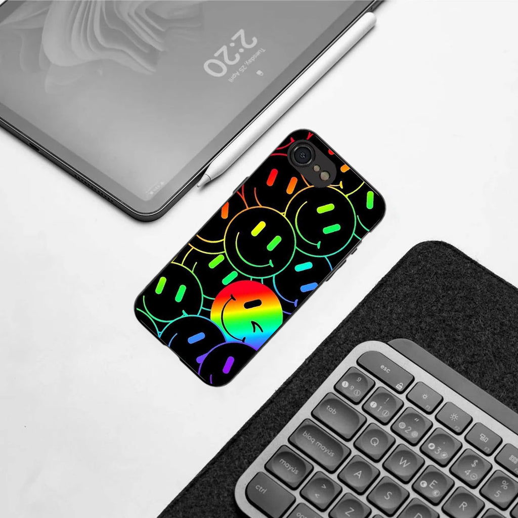 Colorful Smiles pattern phone case for iphone 16E | Glass case