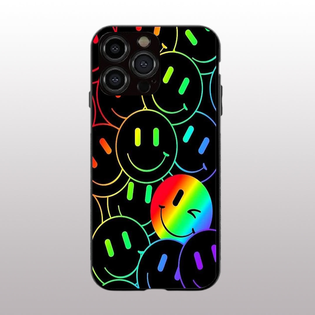 Colourful Smiles pattern phone case for iphone 13 pro max | Glass case